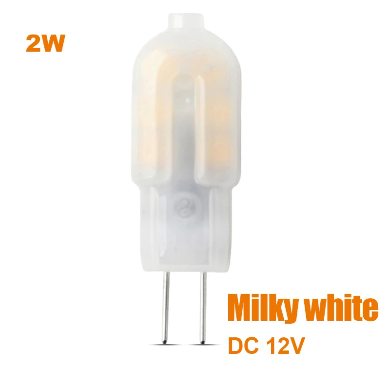 YWX светильник 10/упаковка мини G4 светодиодный 2 Вт 3 Вт 4 Вт светодиодный супер яркий G4 Светодиодный AC DC 12 В 24 В SMD 2835 Светодиодный точечный светильник, заменяющий галогенный светильник - Испускаемый цвет: Milky DC 12V