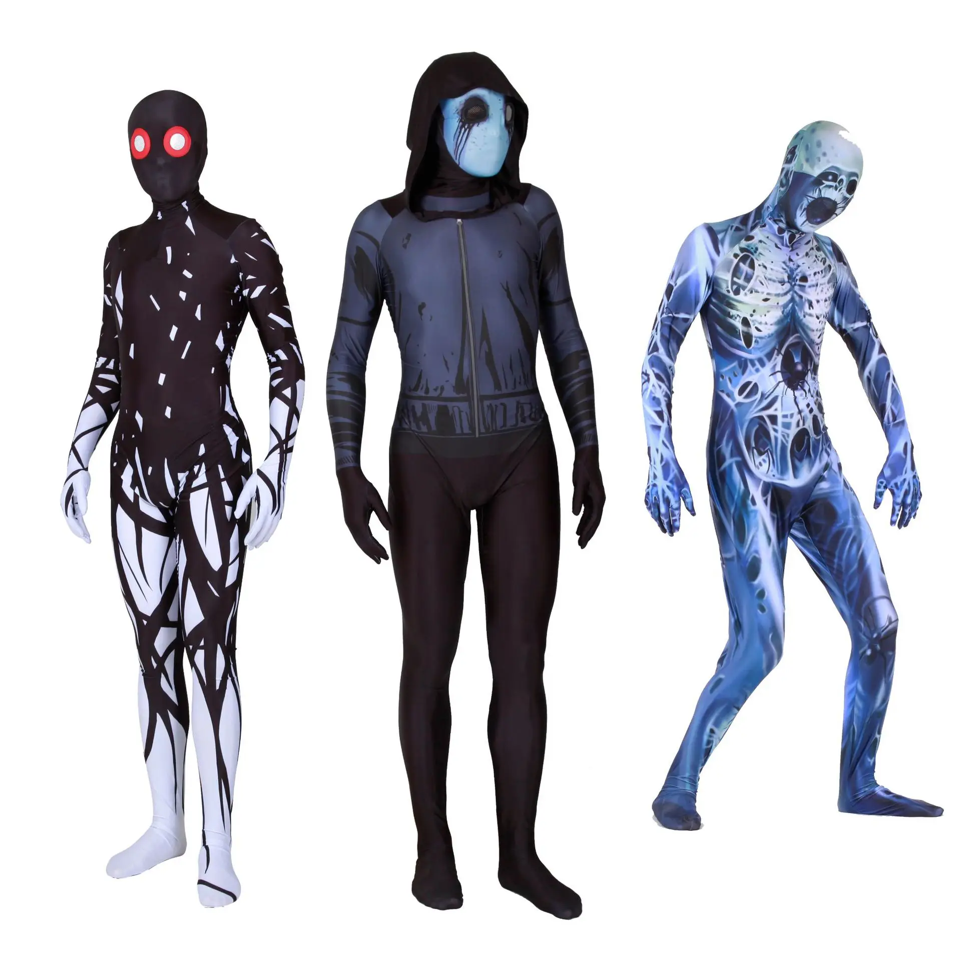 

Adult Kids Halloween Terror Ghost Skull Horrible Cosplay Costume Zombies Zentai Bodysuit Suit Jumpsuits Tights For Men Women