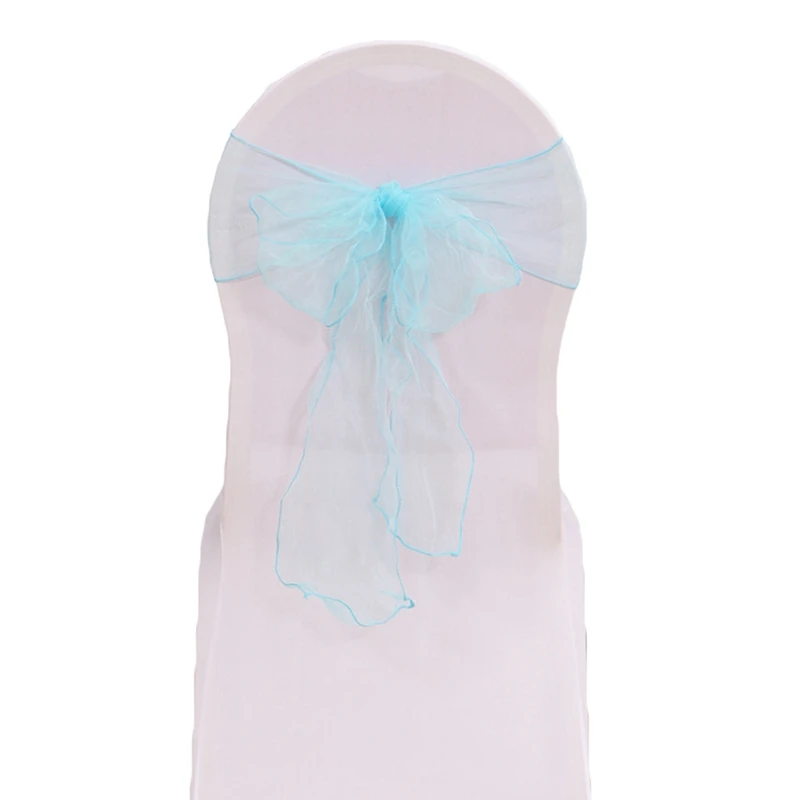 

50pcs Organza Sashes Chair Sashes Chair Flower Decorations Sashes Bow Band for Chair Wedding Party Reusable Chair Decor