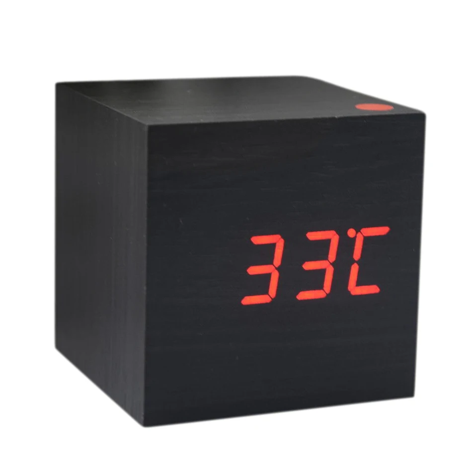 Image result for led wooden clock black red