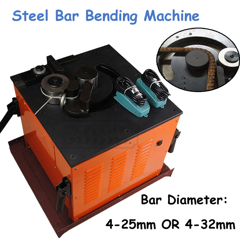 Electric Hydraulic Steel Bar Bending Machine Open Up 4 25mm Rebar Bender Reinforcing Steel