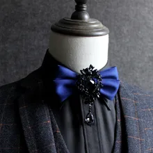 PYJTRL джентльмен ручной работы воротник банк с кристаллами Банкетная свадебная одежда аксессуары галстук подарки для мужчин дизайнеры Мода