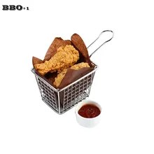 1 PC 10.2cm/4″ Kitchen Skimmers Chips Strainers Food Class Wire Woven Stainless steel French Fries Basket Kitchen cooking Tool
