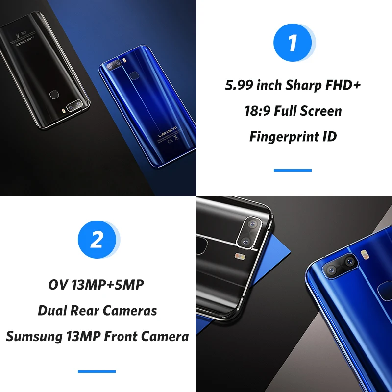 LEAGOO S8 Pro 6 ГБ 64 5 99 дюйма 18:9 дисплей мобильный телефон Android 7 0 MTK6757 четыре ядра две