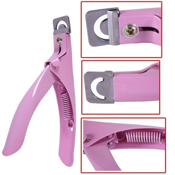 Free shipping,pink acrylic nail cutter Stainless steel gel nail cutter