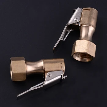 

DWCX 2pcs 1/4" NPT Straight Brass Lock-on Air Chuck Female with Clip for Wheel Tire Inflator Repair Tool