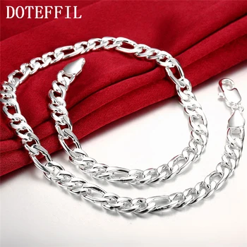 

DOTEFFIL 925 Sterling Silver 10mm 24 Inch Sideways Chain Necklace For Men Fashion Party Domineering Jewelry