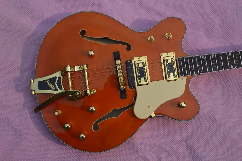 Custom Shop Orange GRETSCH Jazz Style Electric Guitar Bigsby Tremolo Hardware; Good Sound Quality Free Shipping Custom Shop Orange GRETSCH Jazz Style Electric Guitar Bigsby Tremolo Hardware; Good Sound Quality Free Shipping