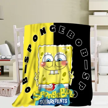 

Custom Spongebob Travel Blanket Home TV Casual Relax for Family Soft Fluffy Warm Blanket