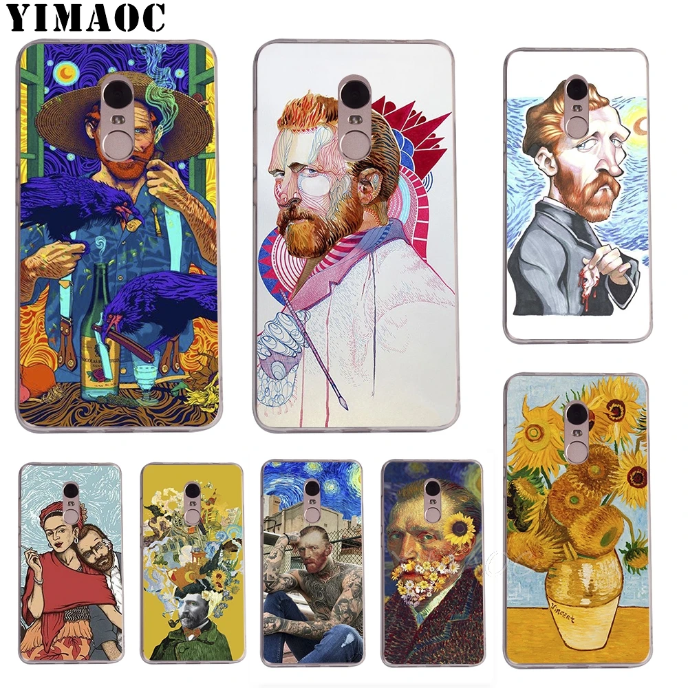 Мягкий ТПУ чехол YIMAOC Vincent Willem van Gogh для Xiaomi Redmi 6 4X 5A 4A S2 Note 4 5 Pro Plus Mi 8 9 SE A2 A1 MiX 2S MAX 3 |
