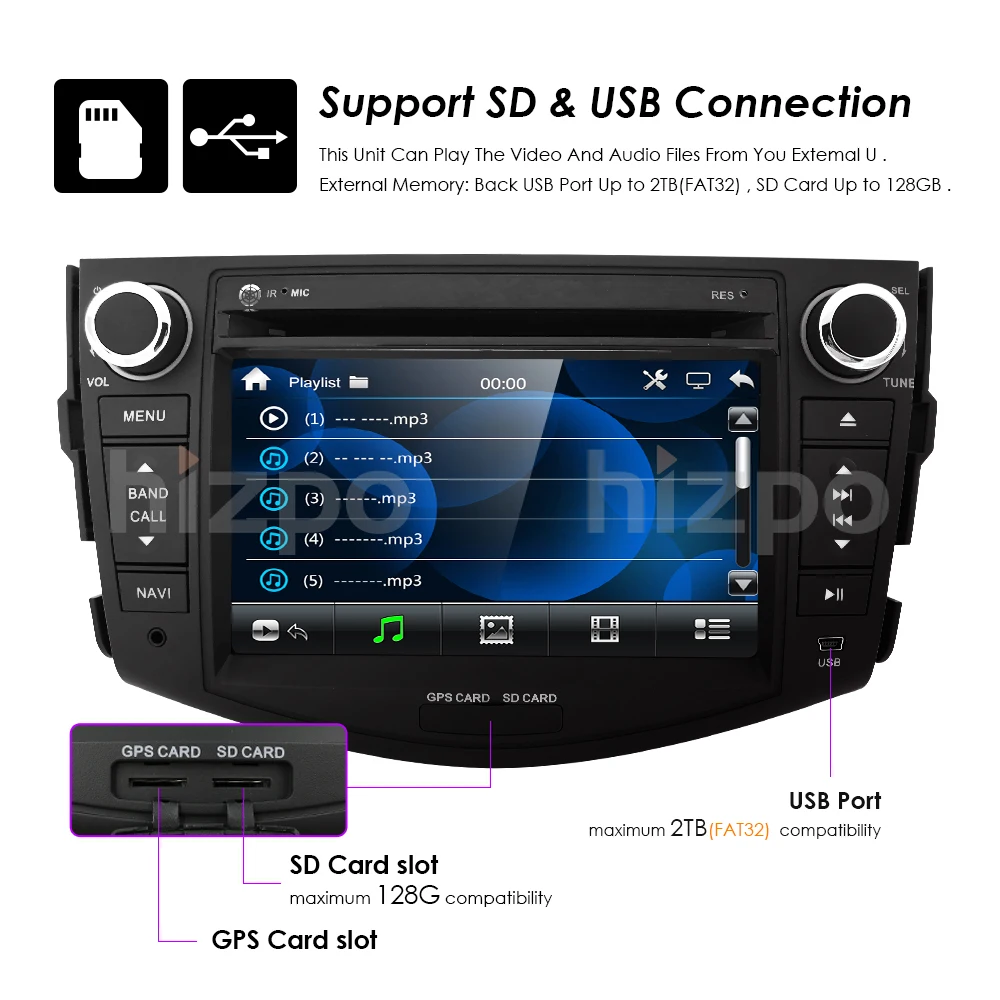 Cheap 7" 2Din Car CD DVD Player Stereo for Toyota RAV4 Rav 4 2006 2007 2008 2009 2010 2011 2012 GPS Navigation Radio SWC DAB BT+Camera 13