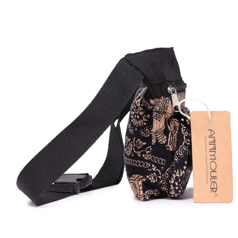 Annmouler винтажная Женская поясная сумка на пояс, регулируемая поясная сумка в богемном стиле, поясная сумка с несколькими карманами для телефона, сумка для подарков