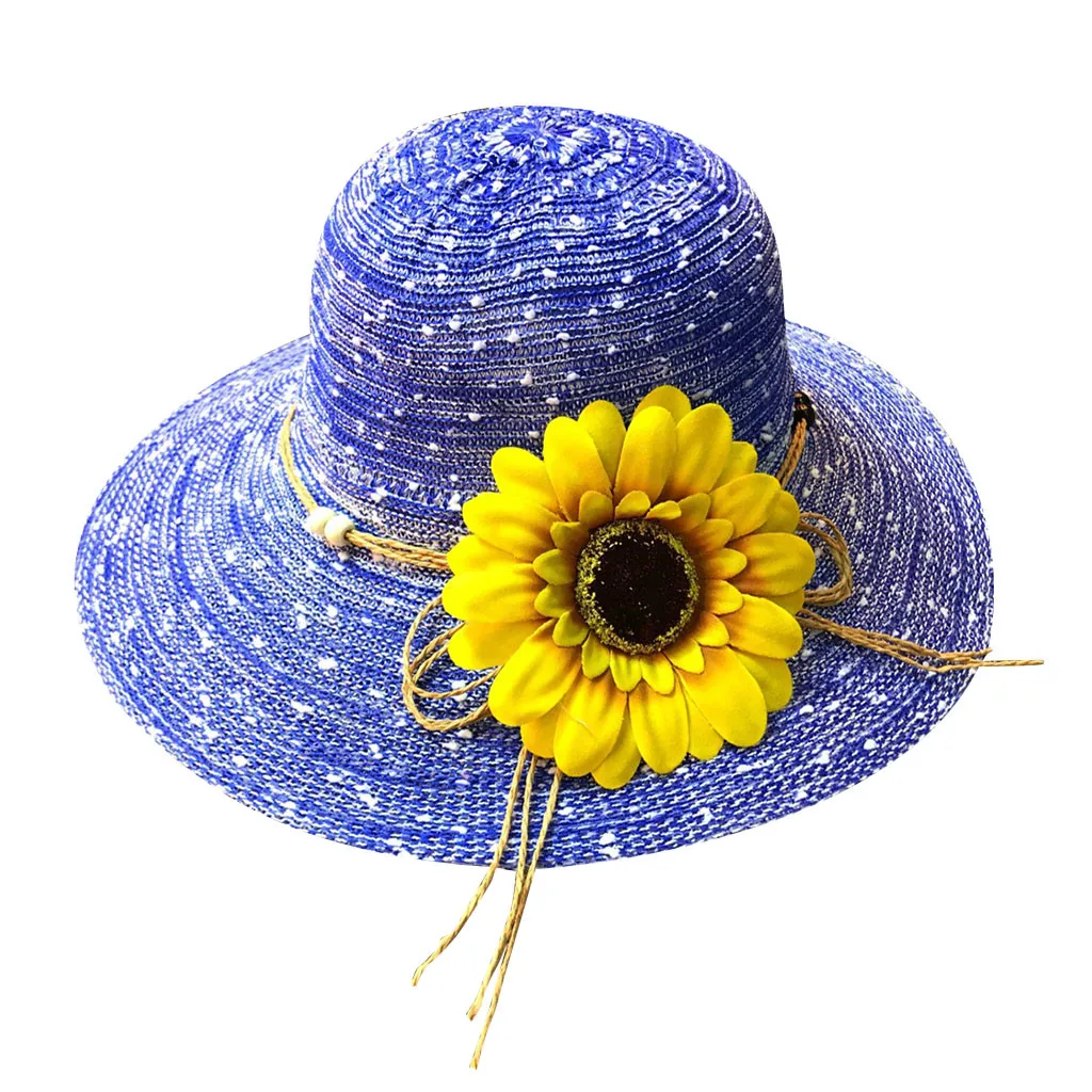 

Floppy Foldable Women Solid women hat winter Flower Beach Sun Summer Hat Wide Brim pj masks masque#G9