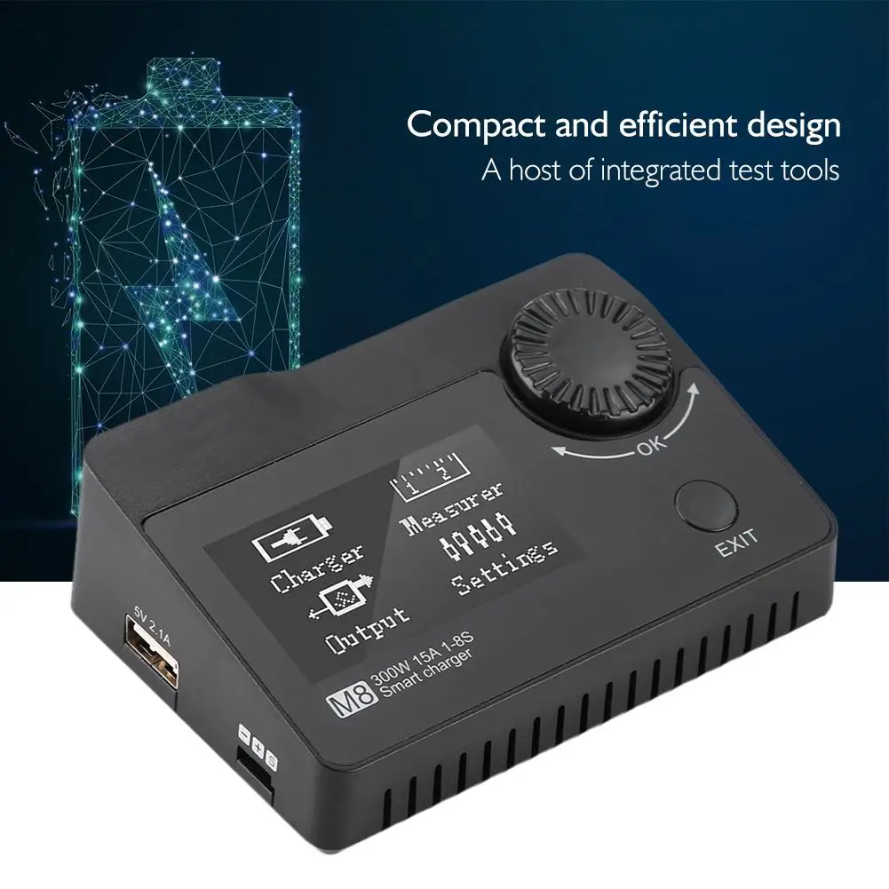 ToolkitRC M8 300 Вт 15A 2-8S LiPo зарядное устройство разрядное батарея проверки серво тестер