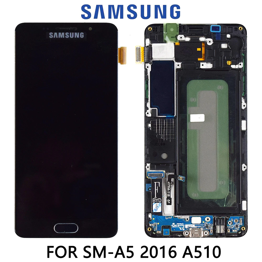 Тесты ЖК-дисплей для samsung Galaxy A5 A510F A510M A510FD A5100 A510Y ЖК-дисплей Дисплей кодирующий преобразователь сенсорного экрана в сборе