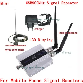

LCD Display ! Mini GSM 900Mhz Mobile Cell Phone Signal Amplifier Booster RF Repeater Kit + double Indoor antenna with 10M Cable