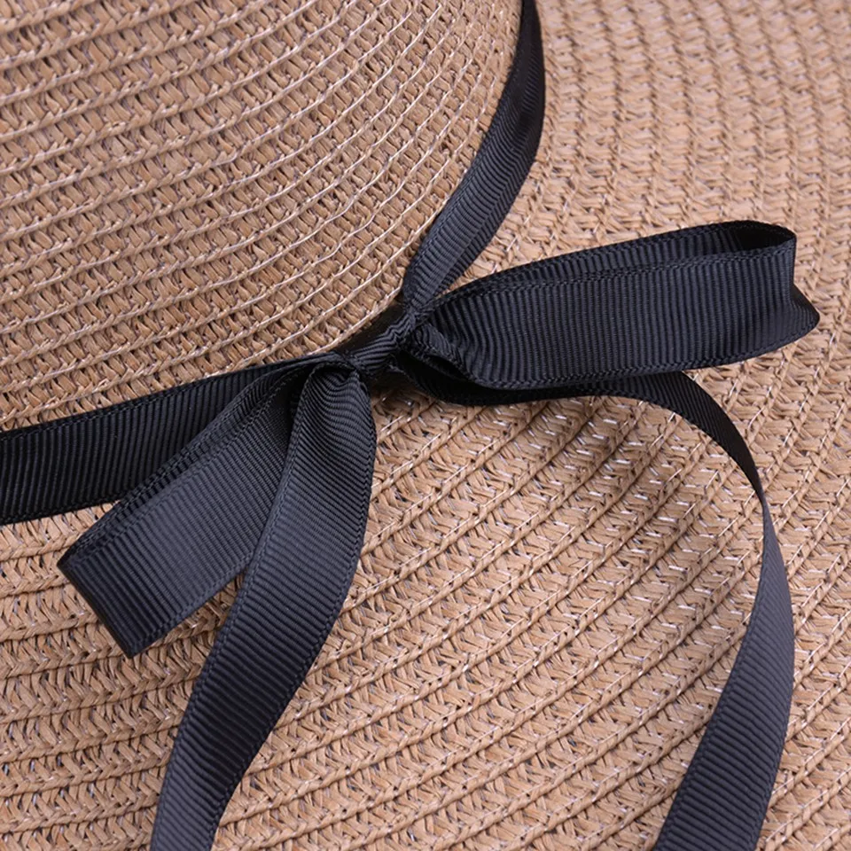 Новинка 2018 г. Лидер продаж Круглый топ рафия широкий соломенная шляпа с полями летние шляпы от солнца для женщин с отдыха Пляжные шапки леди
