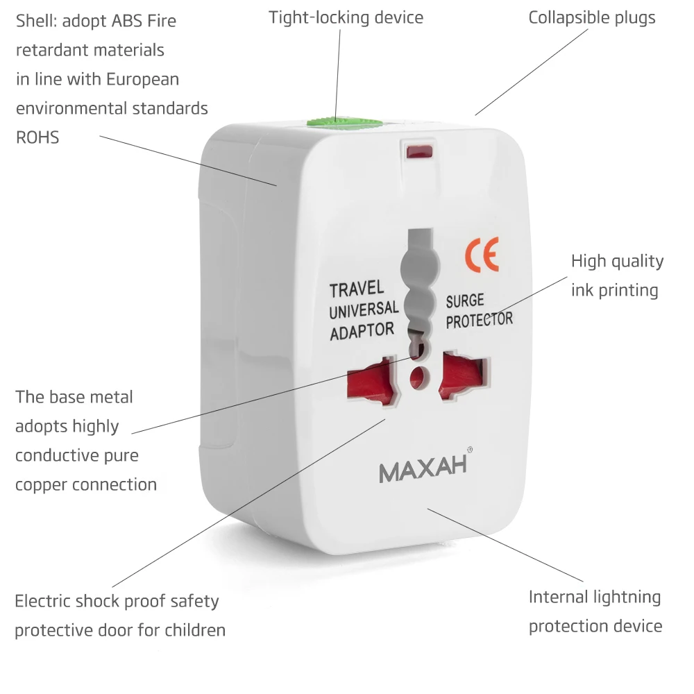 MAXAH стабилизатор напряжения все в одном Универсальный по всему миру Путешествия стены зарядное устройство AC мощность AU Великобритания США ЕС преобразования адаптер