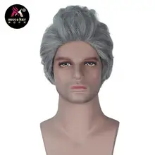 Miss U волосы короткие волны серый синтетический фильм Мужчин Косплей Хэллоуин парик вечерние волосы