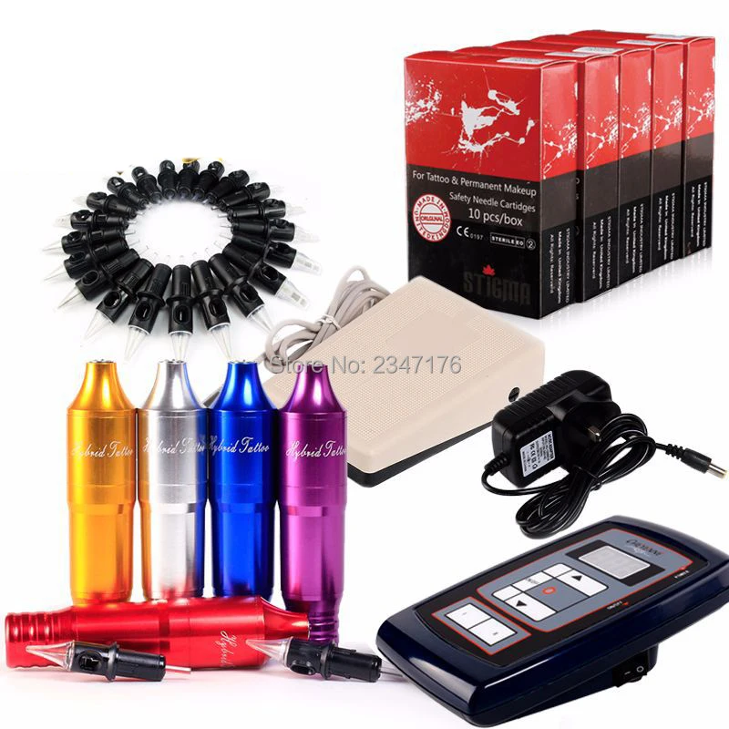 

1 Set Permanent makeup machine kit Eyebrow Lip Eyeliner MTS Makeup Pen Rotary Tattoo Machine with Power Supply micro needles