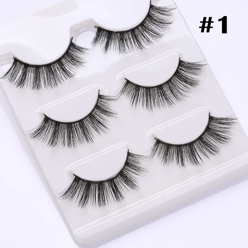 

BONNIE CHOICE Mink eyelash 3 pairs/box makeup thick beauty for False Eyelsh JM004