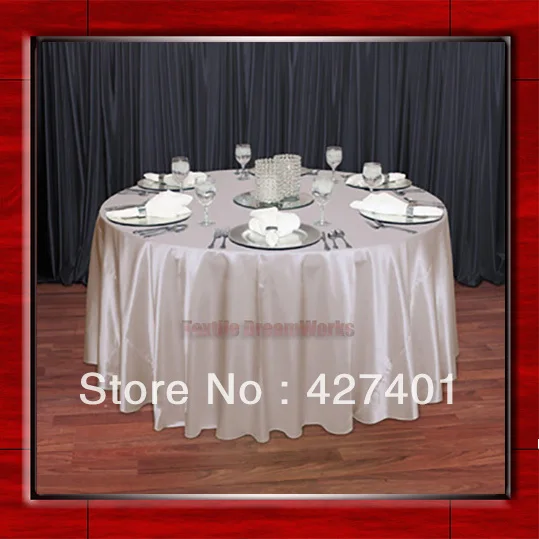 Peach 108" Round Shaped Poly Satin Table Cloth /Banquet Tablecloths