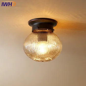 

IWHD American LED Ceiling Lights Modern Simple Ceiling Lamp With Glass Lampshade Fixtures For Home Lighting Lamparas De Techo