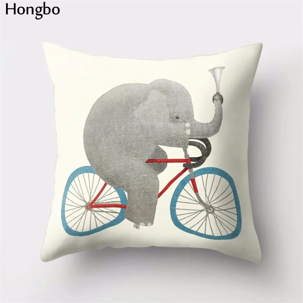 Hongbo 1 шт. мультяшная велосипедная Подушка с принтом, чехол для кровати, поясная подушка для кафе, чехол для автомобиля, дивана, домашний декор