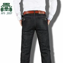 AFS JEEP 2015 Neue Design Winter Dicke Wolle & Cashmere Jeans, Dunkelblau Gute Qualität Lose Cargo Cowboy Denim Hosen Plus Größe