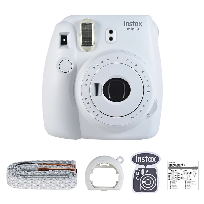 Fujifilm Instax Mini 9 фотокамера моментальной печати фотокамера Instax фотокамера всплывающая линза автоматический замер мини-камера с пленками наборы - Цвет: White