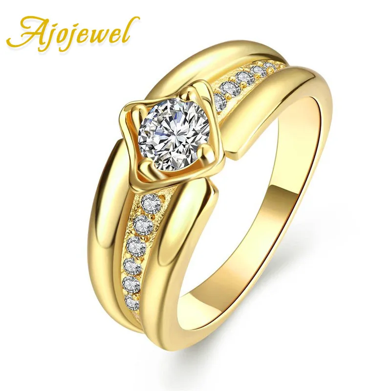 

Ajojewel Size 8-10 Anel Zirconia Golden Ring Man Jewelry Accessories Wholesale Bague Homme 3 Colors