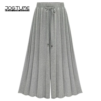 

Women Plus Size Wide Leg Pants High Waisted 2018 Summer Thin Loose Sashes Baggy Pants Casual Ladies Oversized Trousers 5xl 6xl