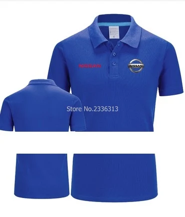 Вина цвет стандартный 4S униформа для магазина шорты для женщин авто Nissan мужские Поло рубашка одежда Хлопок для мужчин и женская - Цвет: Синий