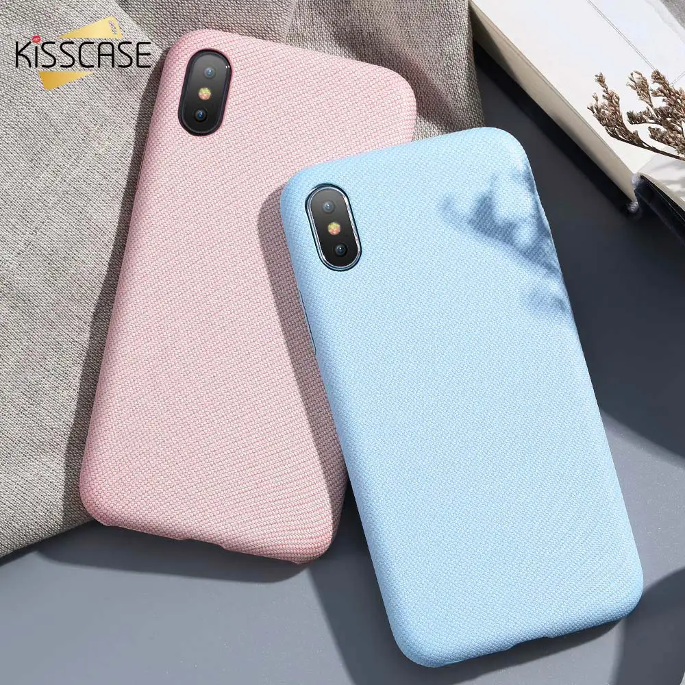 Легкие Чехлы KISSCASE для iPhone X 10 Удобный Простой тканевый мягкий чехол телефона 6S 6 7 8