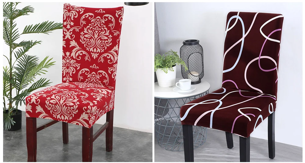 Geometry Kitchen Chair Covers Stretch Seat Cover Slipcovers Chair Stretch Furniture Covers Stool Spandex Towel Chair Cover 1PC (8)