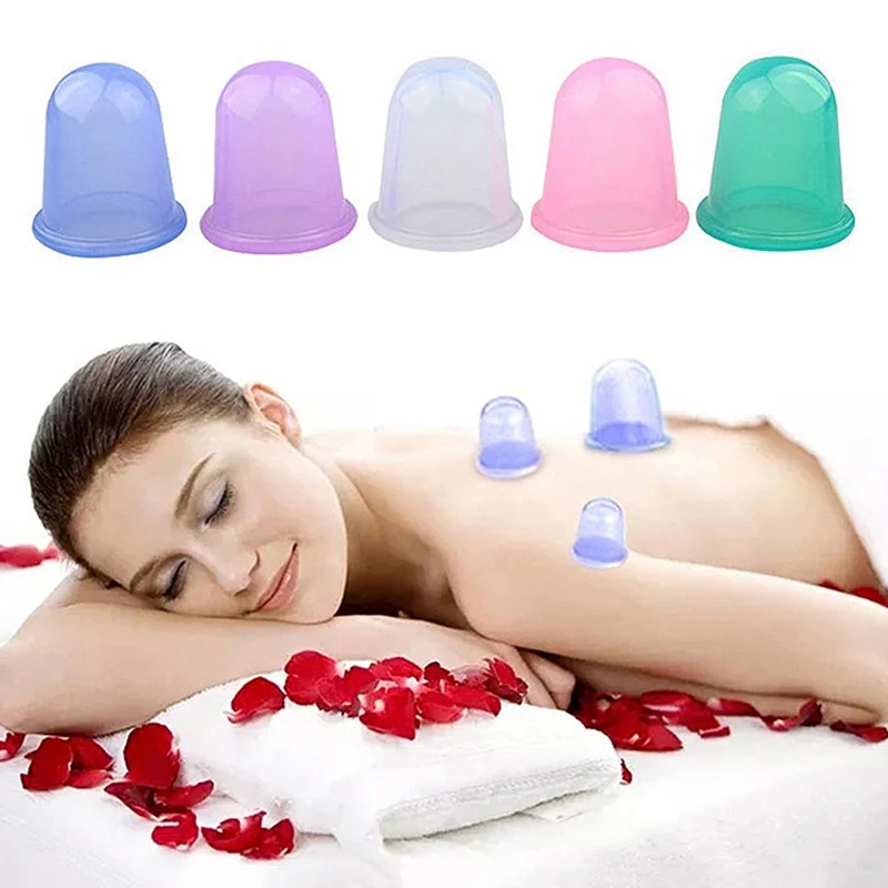 New Body Facial Silicone Vacuum Cans Massage Cupping Devices Suction Cup Pain Relief Anti-cellulite Slimming Massage Cups