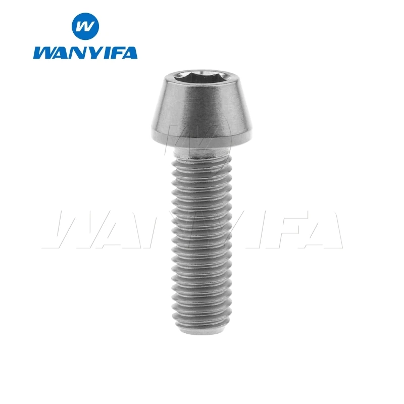 Wanyifa M8x15 20 25 30 35, 40 45 50 70mm конические головки винт с титановым болтом для велосипедного тормоза велосипедный крепеж - Цвет: M8x25 Titanium