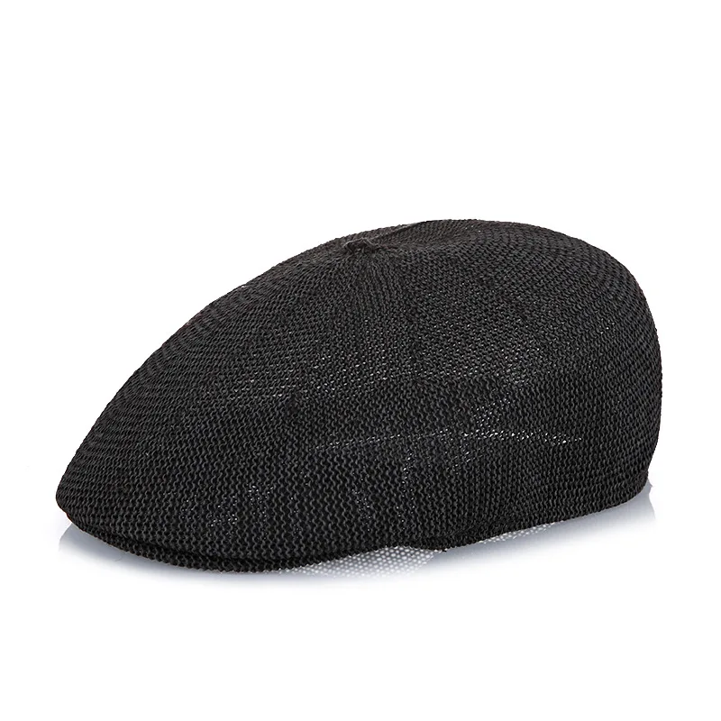 Летняя новая соломенная шляпа, дышащая травянистая пряжа, укрывающая от солнца, сетчатая Кепка для мужчин, крутые козырьки - Цвет: black