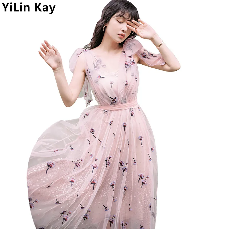 YiLin Kay 2019 Новинка Высокое качество Мода подиумное длинное платье винтажное