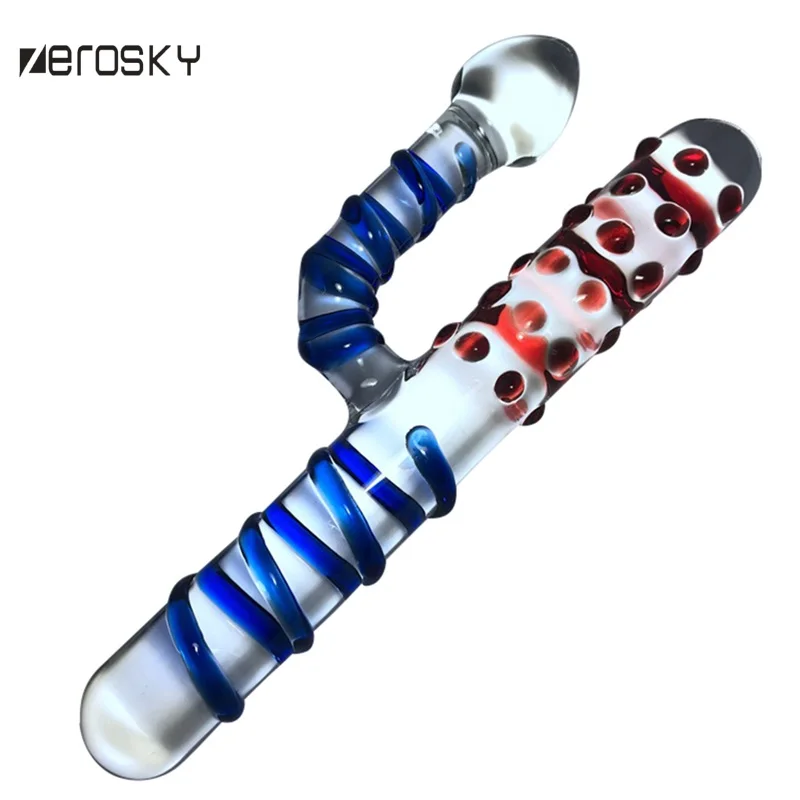 Zerosky Glass Dildo Anal Plug Flirt Masturbator Beads Double Dildos Butt Penis Sex Toys For Woman Men Gay |
