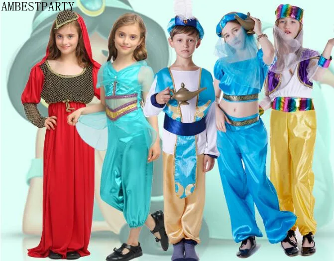 

Halloween Children's Day Arabia Prince princess Dress Magic Aladdin Clothing kids cosplay costume Masquerade dress AMBESTPART