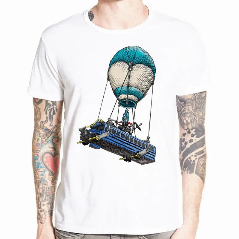 Online Fortnitar globo Bus T Shirt Battle Royale Gamer videojuegos Camiseta de manga corta nuevo
