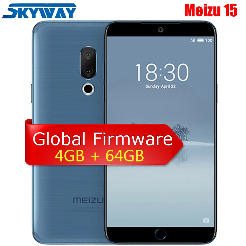 

Meizu 15 4GB RAM 64GB ROM Global Version Cellphone Snapdragon 660 Octa Core Big Screen Smartphone Dual Rear Camera