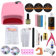 Профессиональный маникюрный набор 36 Вт лампа Сушилка для маникюра Набор накладных насадок пилка для ногтей Маникюрные Инструменты Набор для наращивания ногтей набор УФ гель набор для лаков