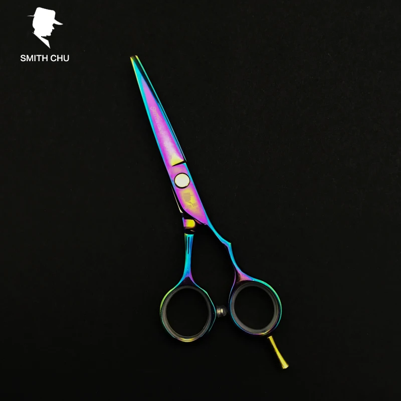 SMITH CHU Professional Hair Scissors set 5.5 inch Rainbow Straight & Thinning scissors barber shears +razor+comb +kits