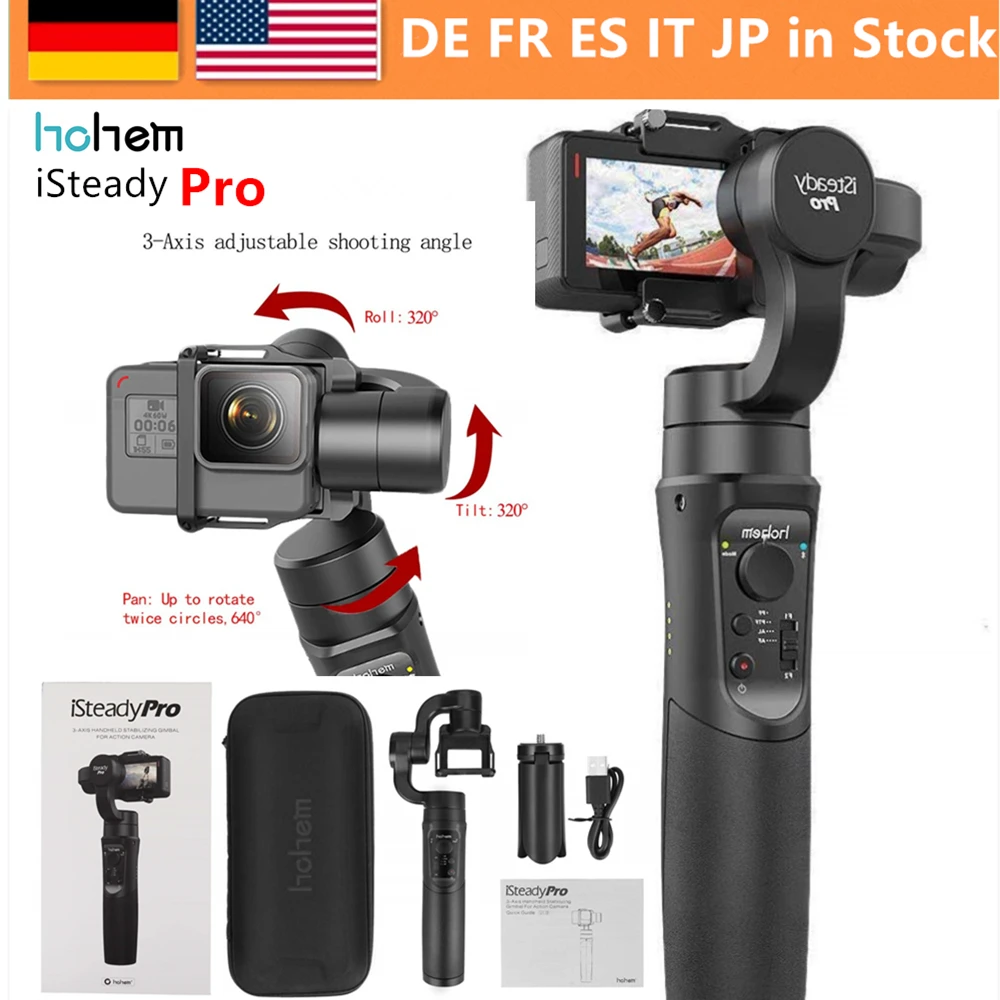 Hohem iSteady Pro 3 ejes cardán estabilizador para GoPro héroe 7 6 5 4 3 Yi 4 K cámara de Acción RXO AEE SJCAM 3-eje GoPro cardán - 1