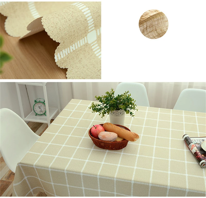 Pastoral Plaid Rectangular Waterproof Tablecloth Fabric Pvc Tea Table Cloth Waterproof Oilproof For Table Cover Plastic For Home