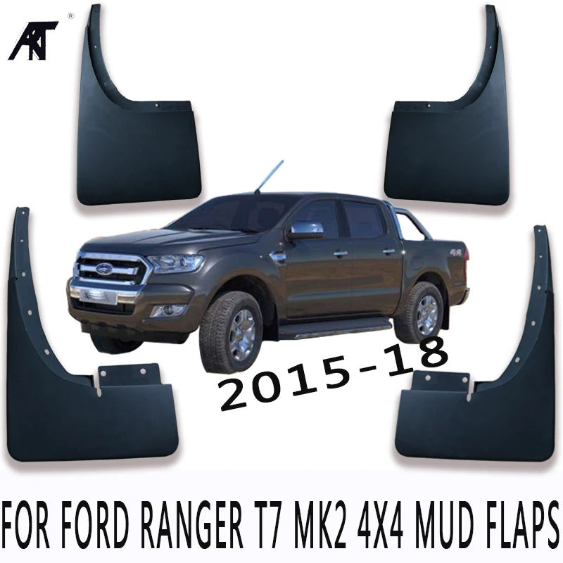 

4pcs/set Mud Flaps for: FORD RANGER T7 MK2 4X4 2015-2018 Mud Flaps