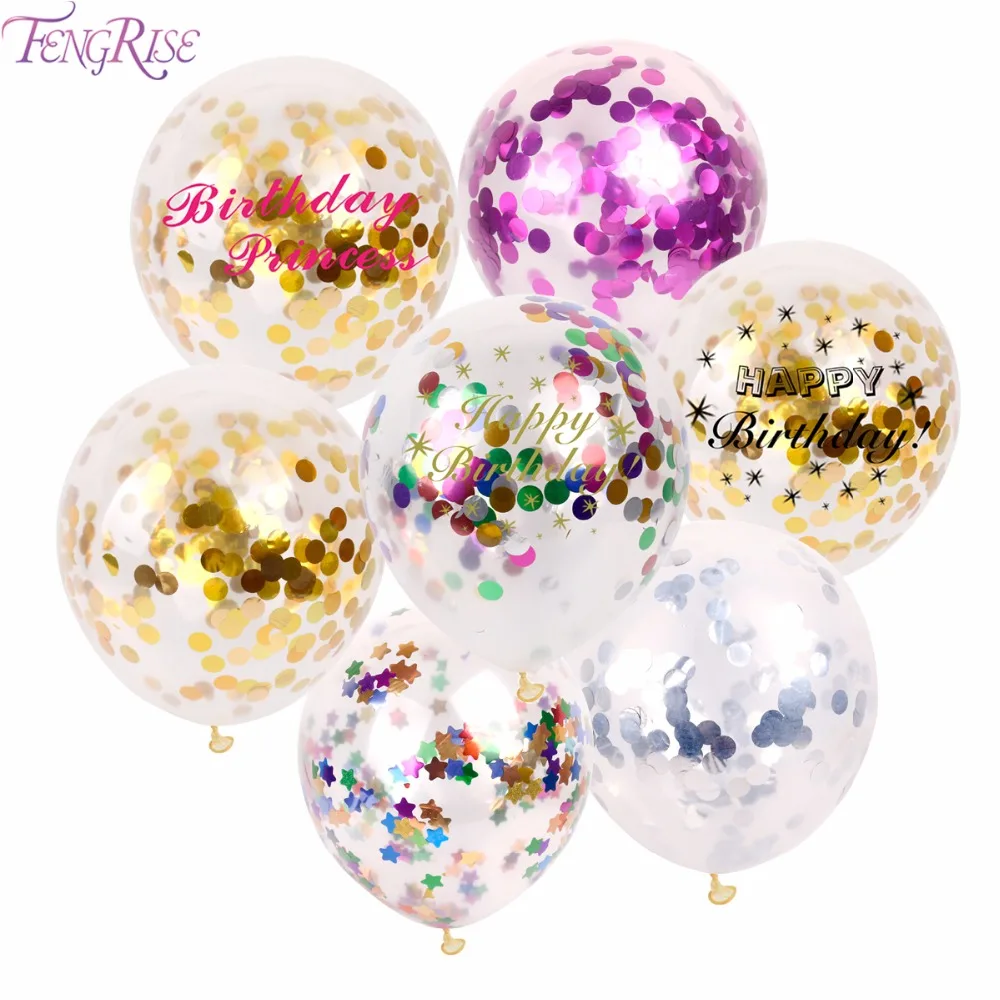 fengrise 5pcs 12inch inflatable happy birthday balloons balloons birthday