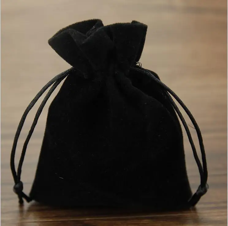 25 50 100 X Black Velvet Drawstring Jewelry Gift Bags Pouches New
